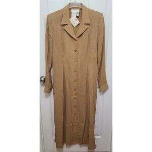 *Damaged* Linda Lundstrom Women's Button Front Long Coat Jacket 100% Wool Size M